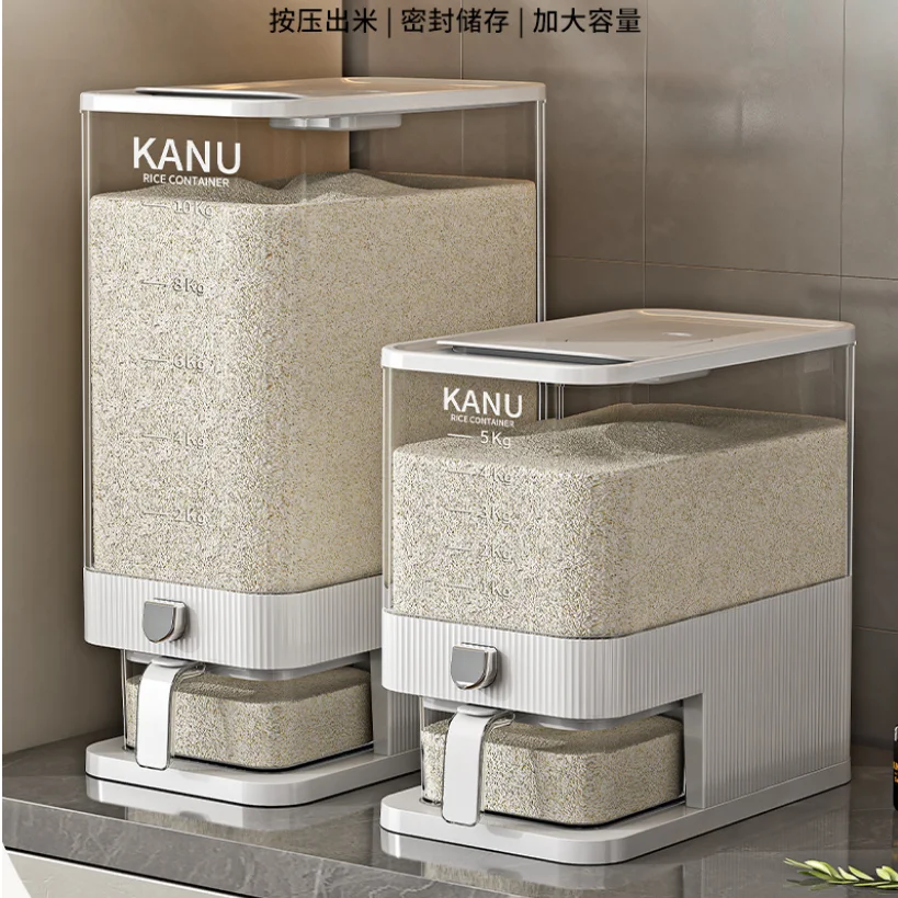 NEW Rice Container Food Grade Plastic Insect Proof Moisture Sealed Grain Storage Box For Kitchen Household