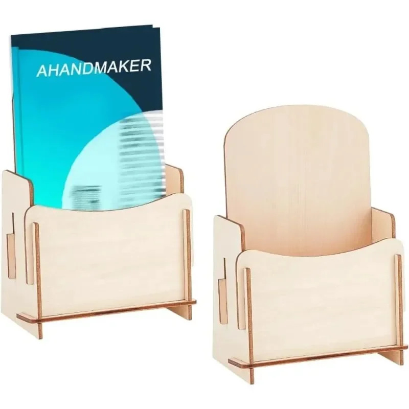 1/2Pcs 2026 New Brochure Holder Wooden Pamphlet Table Stand Sign Holder Countertop Organizer Flyer Multi Slot Rack for Booklet