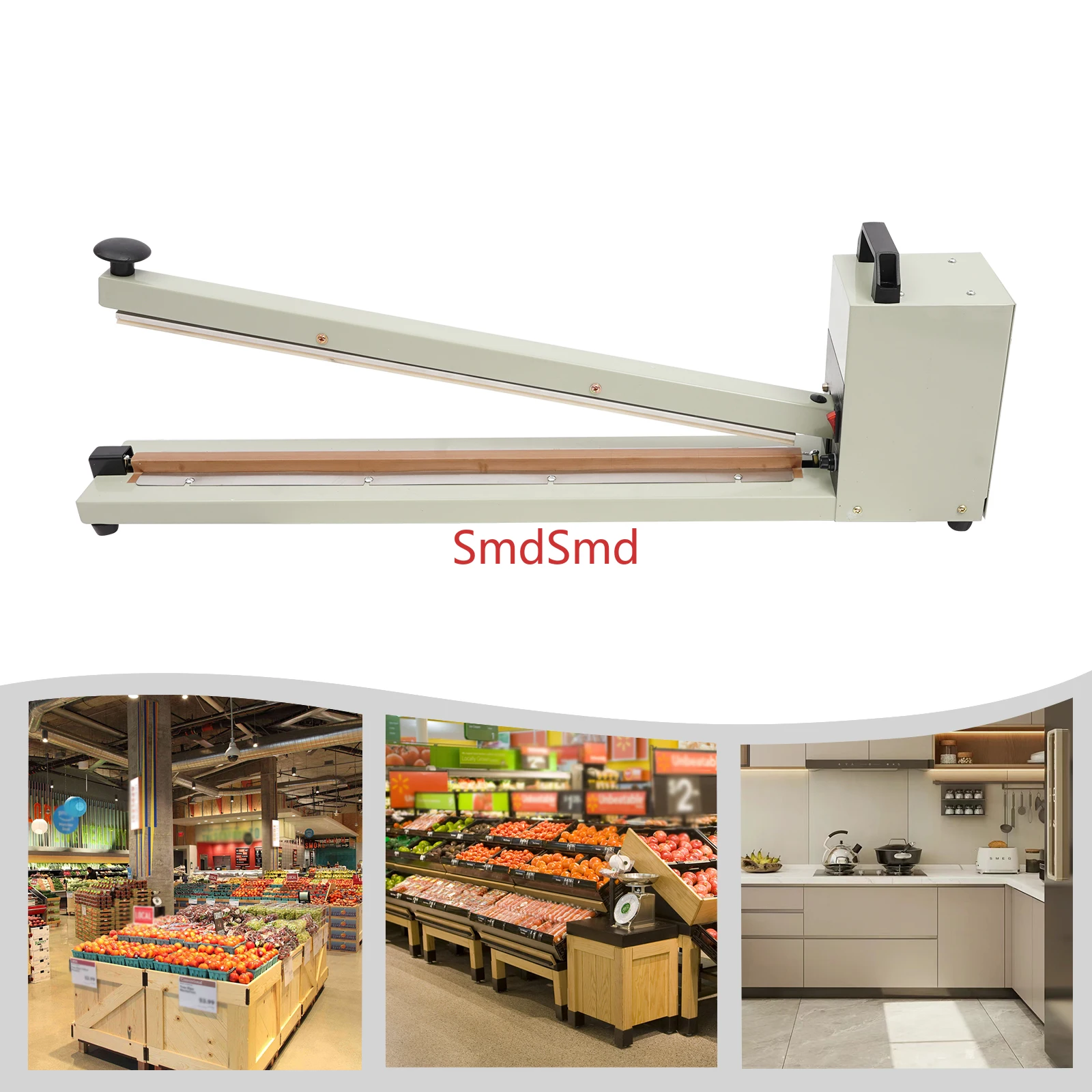 23.6 Inch Manual Impulse Sealer 750W Electric Hand Impulse Heat Sealer Heat Sealing Machine for Plastic Bags Heat-Shrink Films