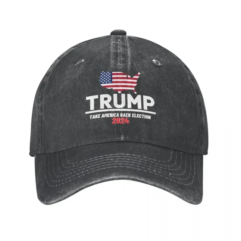 

Trump 2024 Take America Back Election Active Baseball Caps Distressed Denim Cap Hat Vintage Outdoor Golf Adjustable Fit Headwear