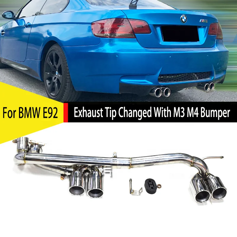 630HOTStainless Steels Exhaust Tip Muffler Tip Exhaust Pipe for 05-12 3 Series E46 E90 E92 E93 320i 325i 328 330 Changed M3 M4 B