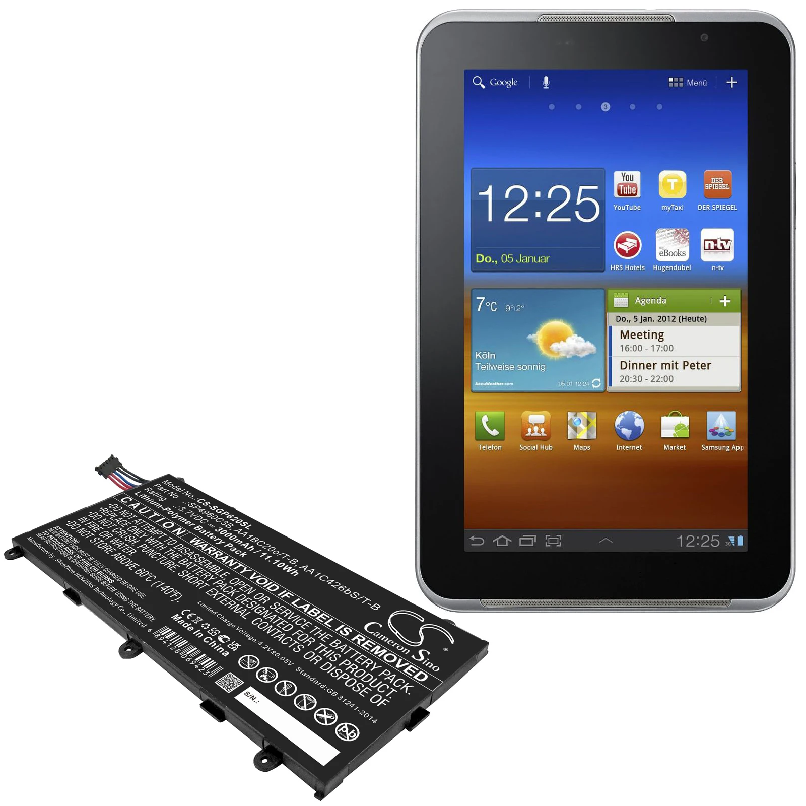 

Аккумулятор для планшета Samsung AA1BC20o AA1C426bS/T-B SP4960C3B GT-P6200 P3110 P3113 P3100 Tab 7,0 Plus GT-P3113TSSXAR P6210MAYXAR