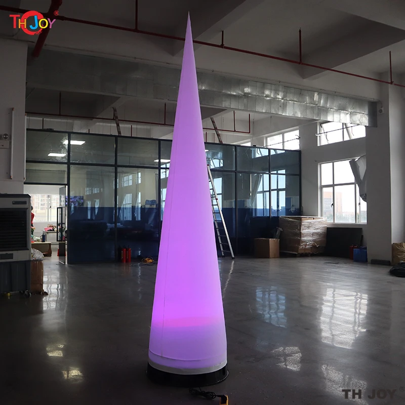 เสาไฟ LED หลากสีแบบตั้งพื้นทรงกรวยเป่าลม