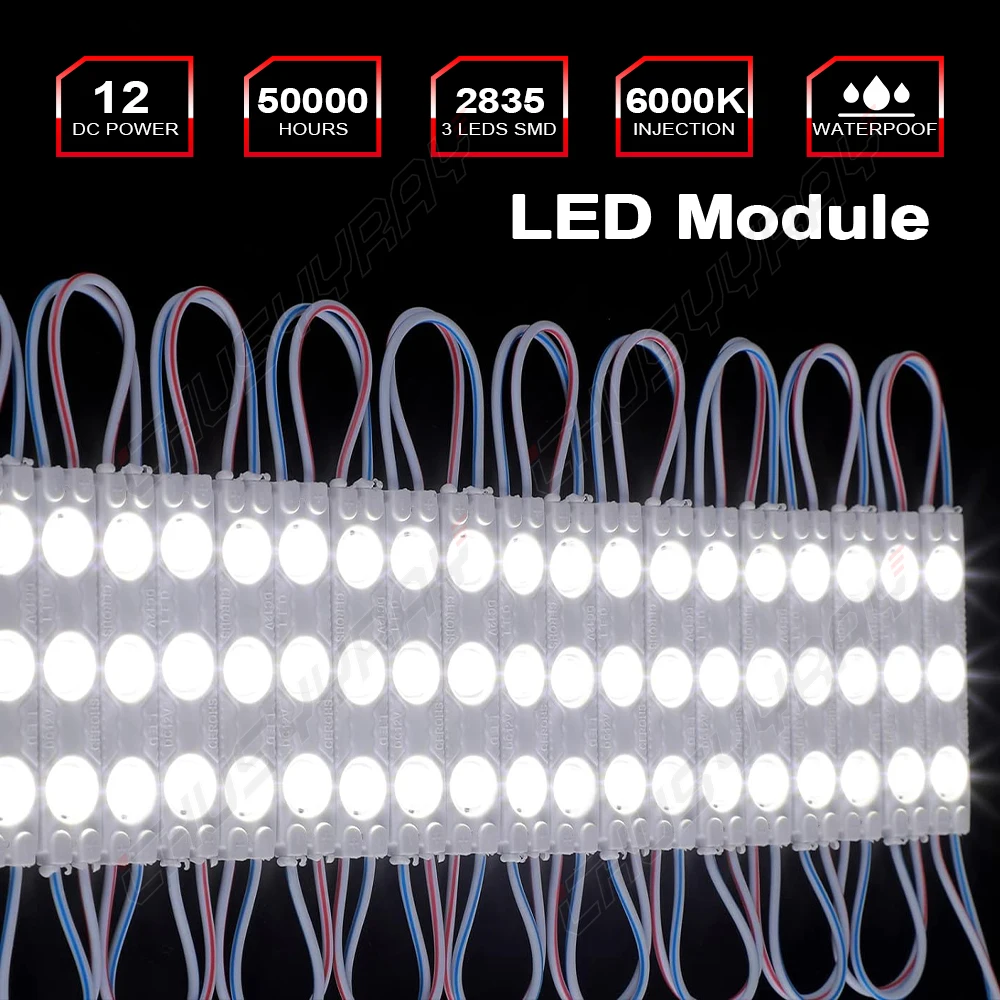 XWQHJW 2pcs/lot injection with lens COB LED module waterproof LED back light backlight for sign channel letter DC12V 2W IP68