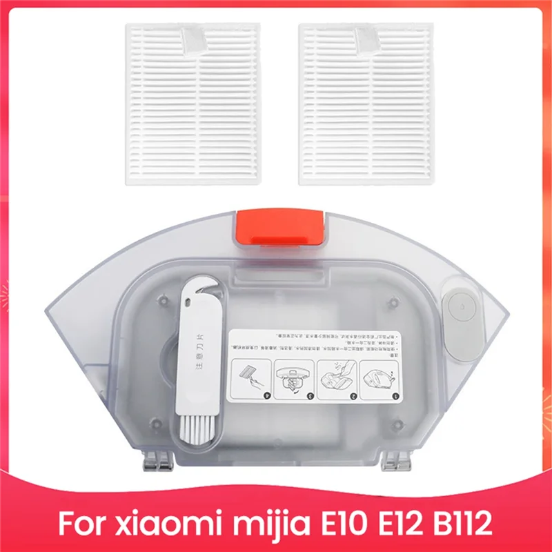 Promotion!2 In 1 Water Tank Dust Box For Xiaomi Mijia E10 E12 B112 Robot Vacuum Cleaner Spare Parts Hepa Filter Accessories
