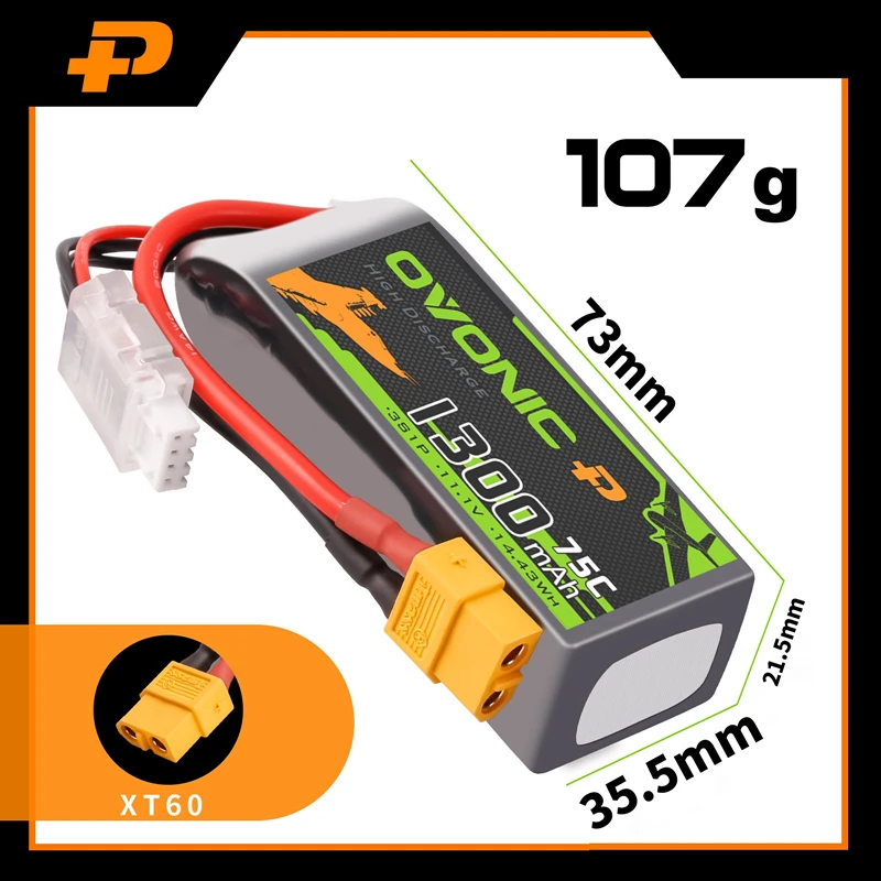 NEUE OVONIC 11,1 V Lipo-Batterie 1300 mAh 75 C für RC-Hubschrauber, Quadcopter, FPV, Racing, Drohnenteile, 3S-Batterie