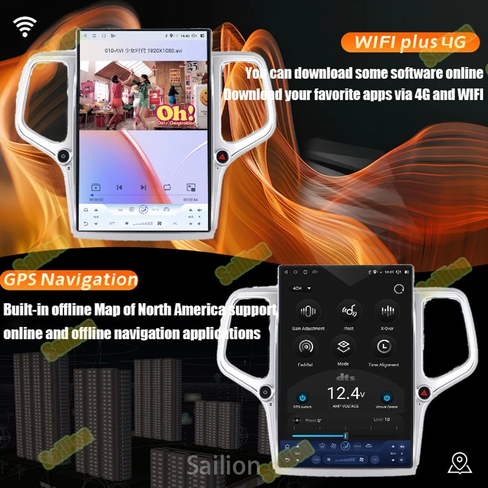 Wireless CarPlay Touchscreen Car Radio For Jeep Grand Cherokee 2014-2018 Multimídia Video Player GPS Navigation Wifi 4G 2Din BT 3