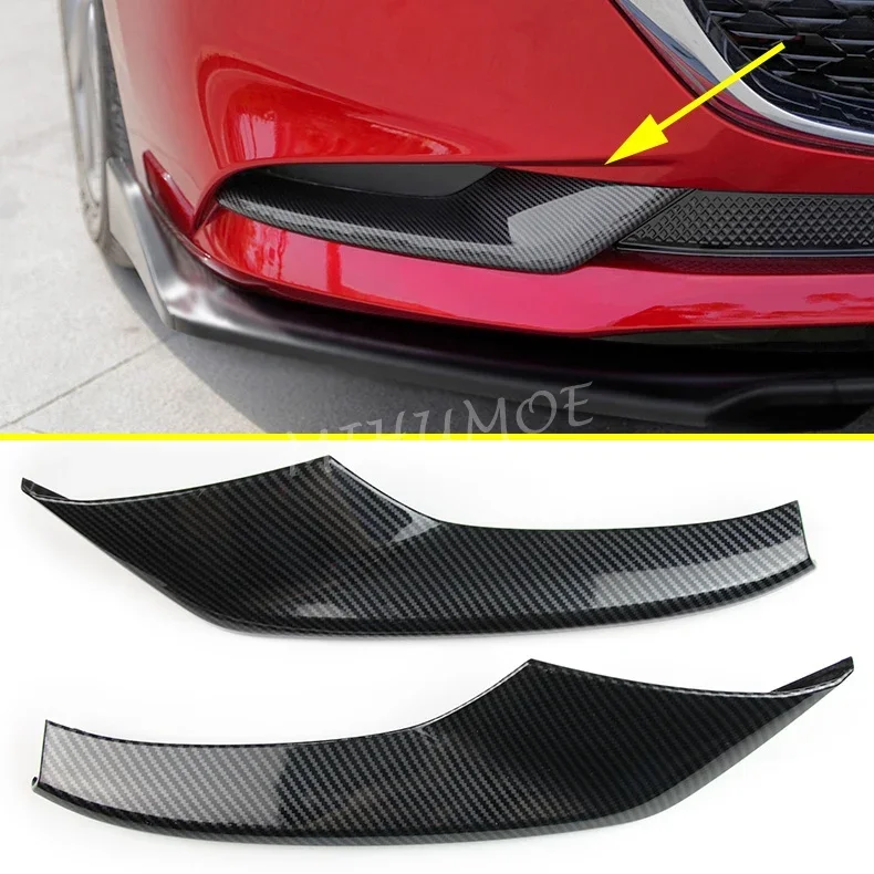 Carbon Fiber Front Bumper Fog Light Trims Cover For Mazda 3 Sedan BP 2019 2020 2021 2022 2023 2024