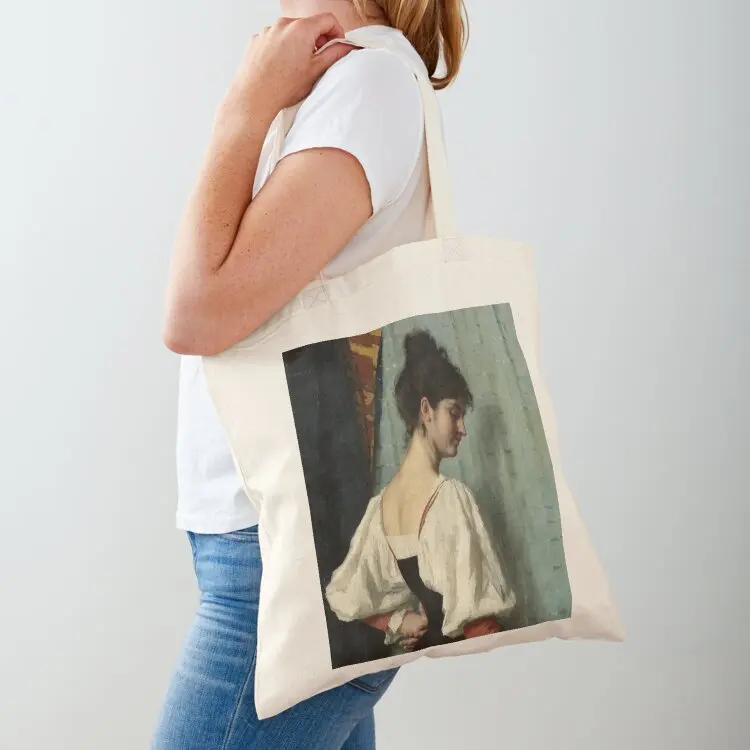 

Therese Schwartze - Portrait Of A Young Woman, With 'puck' The Dog Tote Bag Shopper bag Canvas shoulder bag