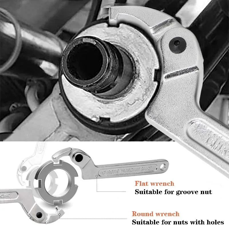 Hakenschlüssel, verstellbarer Universalschlüssel-Satz, runder/quadratischer Kopf, CR-V-Form, Chrom-Vanadium-Schraube, Muttern, Bolzen, Fahrer, Handwerkzeuge – Detail 3