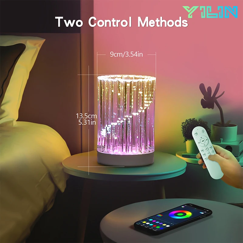 Smart LED Crystal Night Light RGB cambia colore lampada vaso APP + telecomando Modern Creative acrilico Desk Decor Light for Living