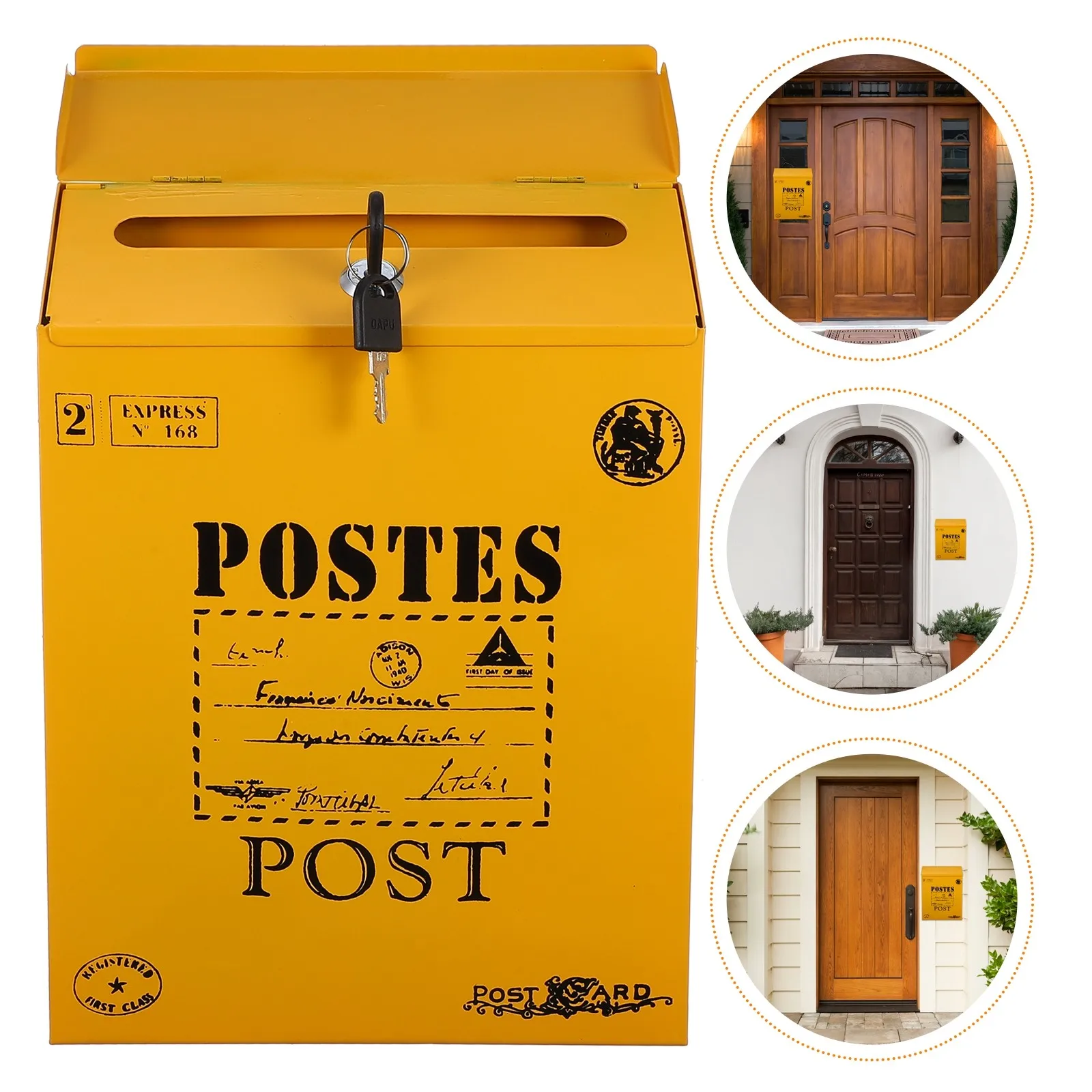 

1 шт. Железный почтовый ящик в ретро-стиле с замком, винтажный настенный дизайн для офиса и дома, ящик для предложений и жалоб, посылок