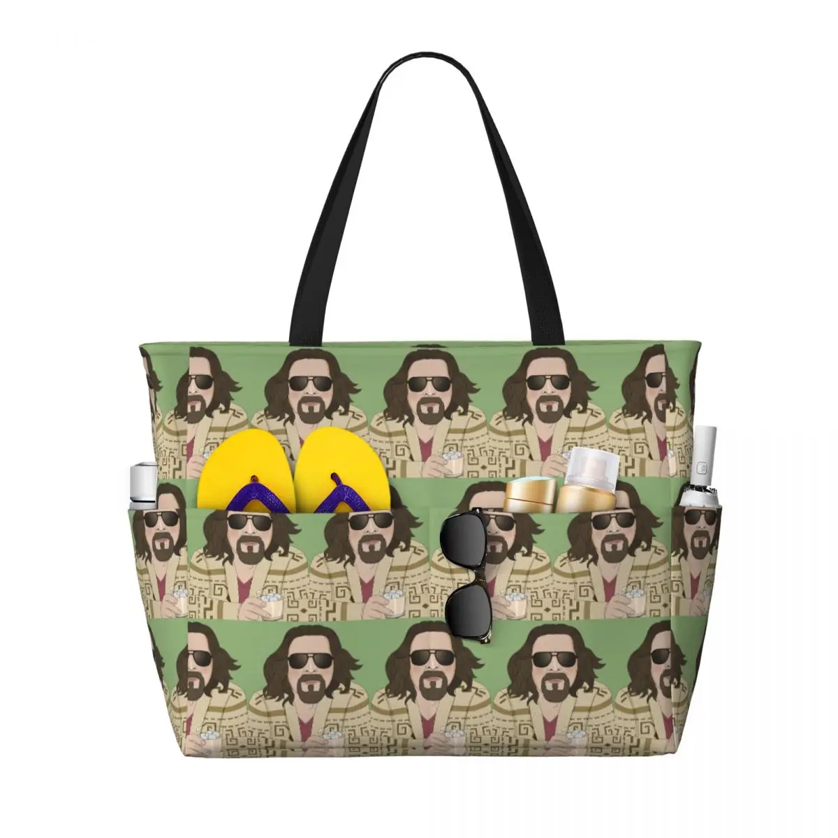 The Dude- The Big Lebowski Beach Tote Bag Sport Gym Yoga Duffle Large Tote Bag Women Travel Bag Fitness bag