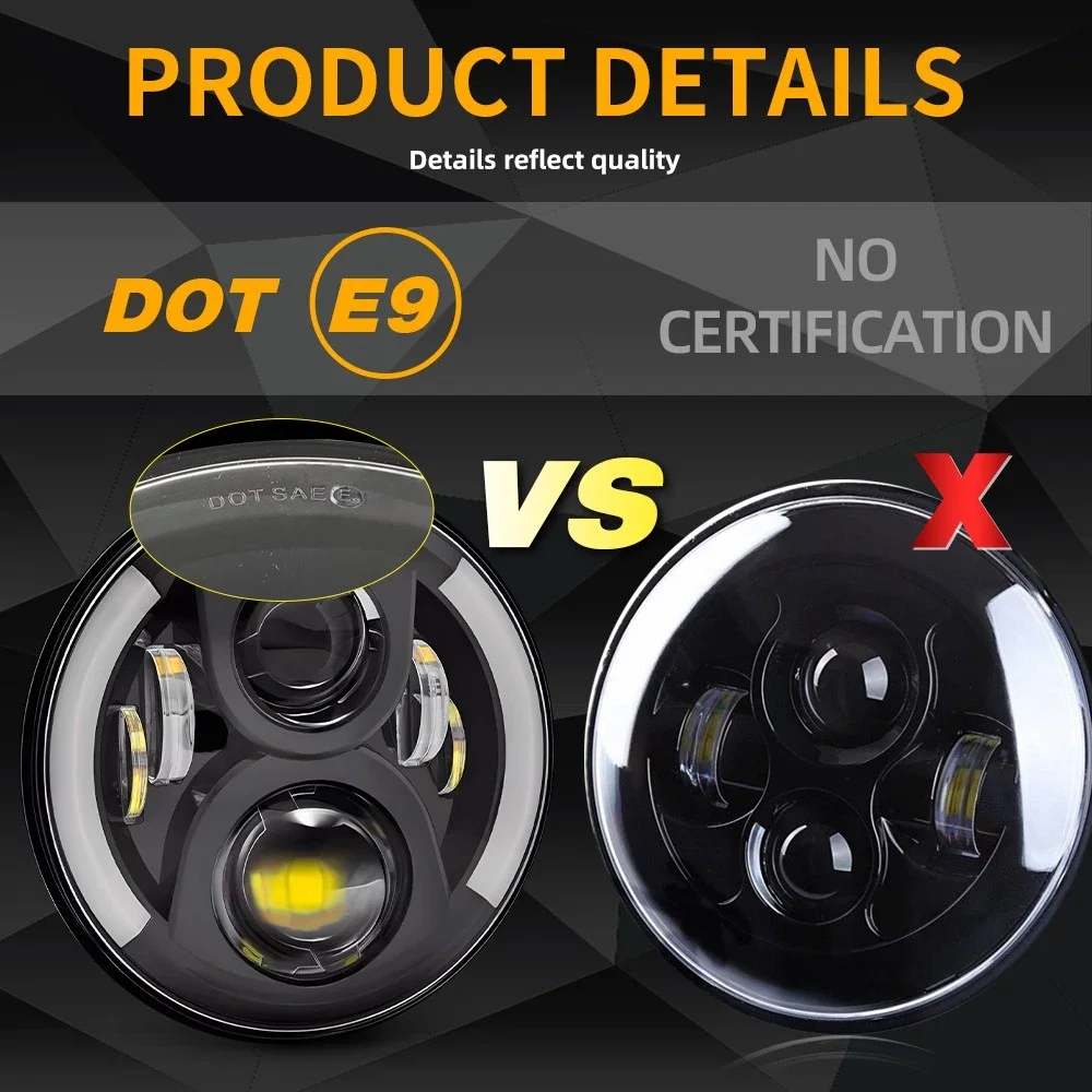 7-Zoll-Motorrad-LED-Scheinwerf – Outdoor Lighting Yellow Bewertung und Preis
