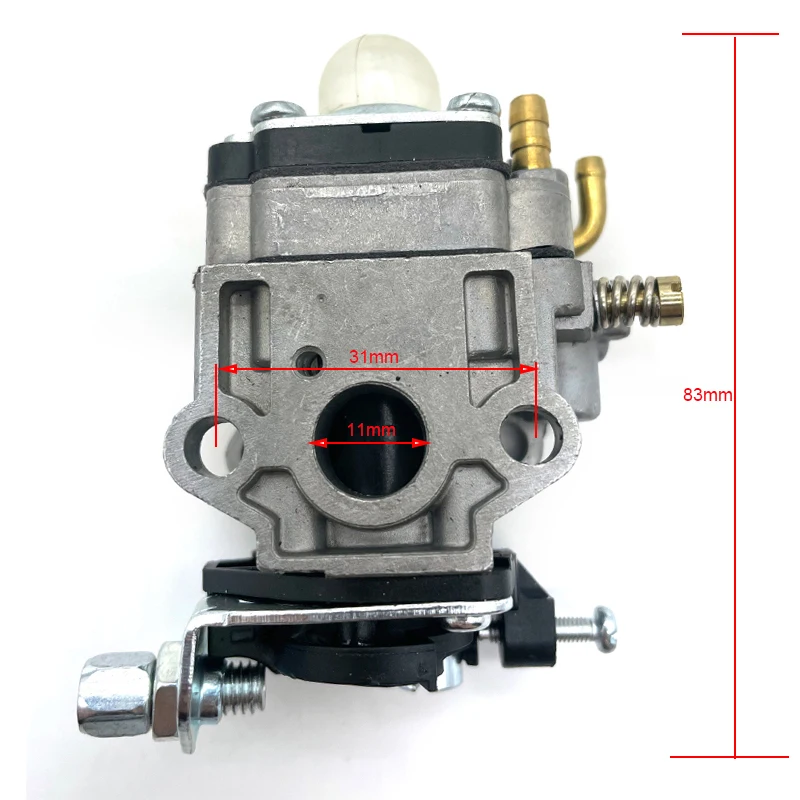 11mm Carburetor Carb 2-Stroke For 22cc 26cc 33cc 34cc 43cc 49cc Pocket Bikes Scooter Chainsaw Mower Hedge Trimmer Brush Cutter