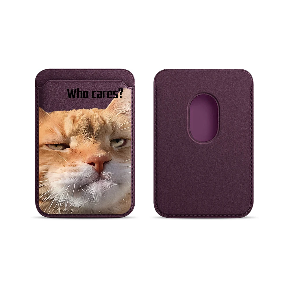 Kreatives Straßenkatzen-Leder-Kartenetui Handy-Kartenhalter für Magnetische Hülle Geeignet für alle iPhone Magsafe Karten-Handy-Rückentaschen – Detail 12