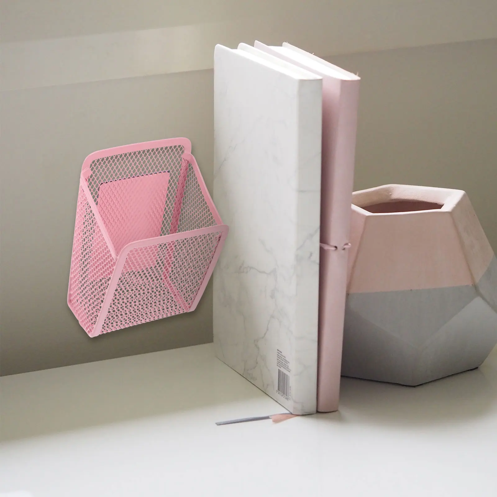 

Magnetic Whiteboard Pen Holder Pink 9x6 8x13cm Metal Desktop Storage Case for Pens Pencils Markers Erasers Rulers