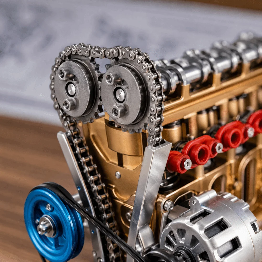 Ornamental Resin Car Engine Model 8 Cylinder Miniature Model 8 Cylinder Engine Model 3.94in Engine Display Model For Teens