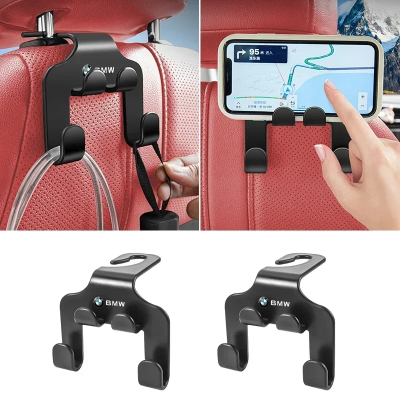 1/2pcs Car Seat Back Double Hook Headrest Hanger Hook Car Accessorie For BMW X1 X2 X3 X5 X4 X6 X7 G30 G20 G32 G11 G12 F40 F30 F2