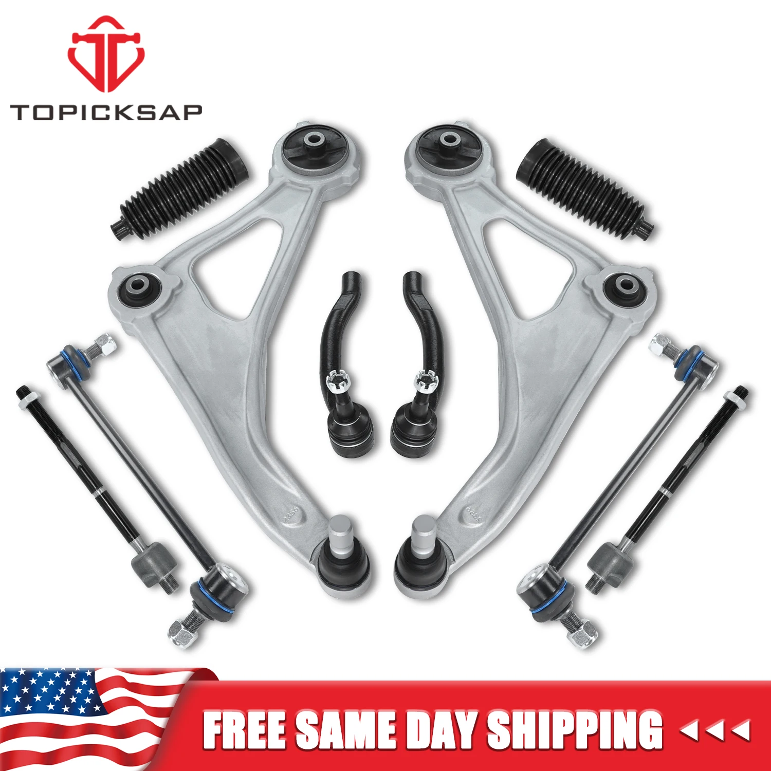 

TOPICKSAP 10pcs Front Lower Control Arm Sway Bar Tie Rod End Link Kit for 2015-2022 Nissan Altima Maxima K622838 K622839
