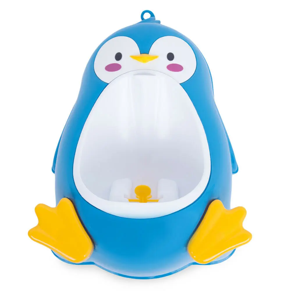 Penguin de parede para crianças, mictório vertical para meninos, xixi para criança, banheiro azul, treinamento para bebê e crianças