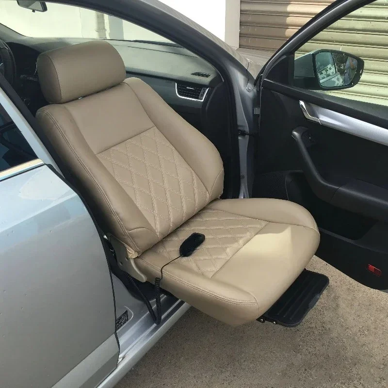 Car Electric Programmable Adjustable Leather Swivel Seat Car Rotating Lifting Seat for the Disabled Old People Capacity 150kg