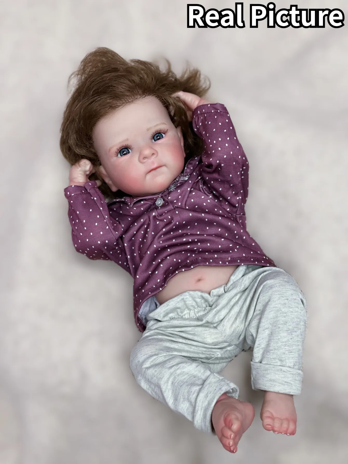 Bettie-Muñeca recién nacida hecha a mano de silicona, cuerpo completo, 18 pulgadas