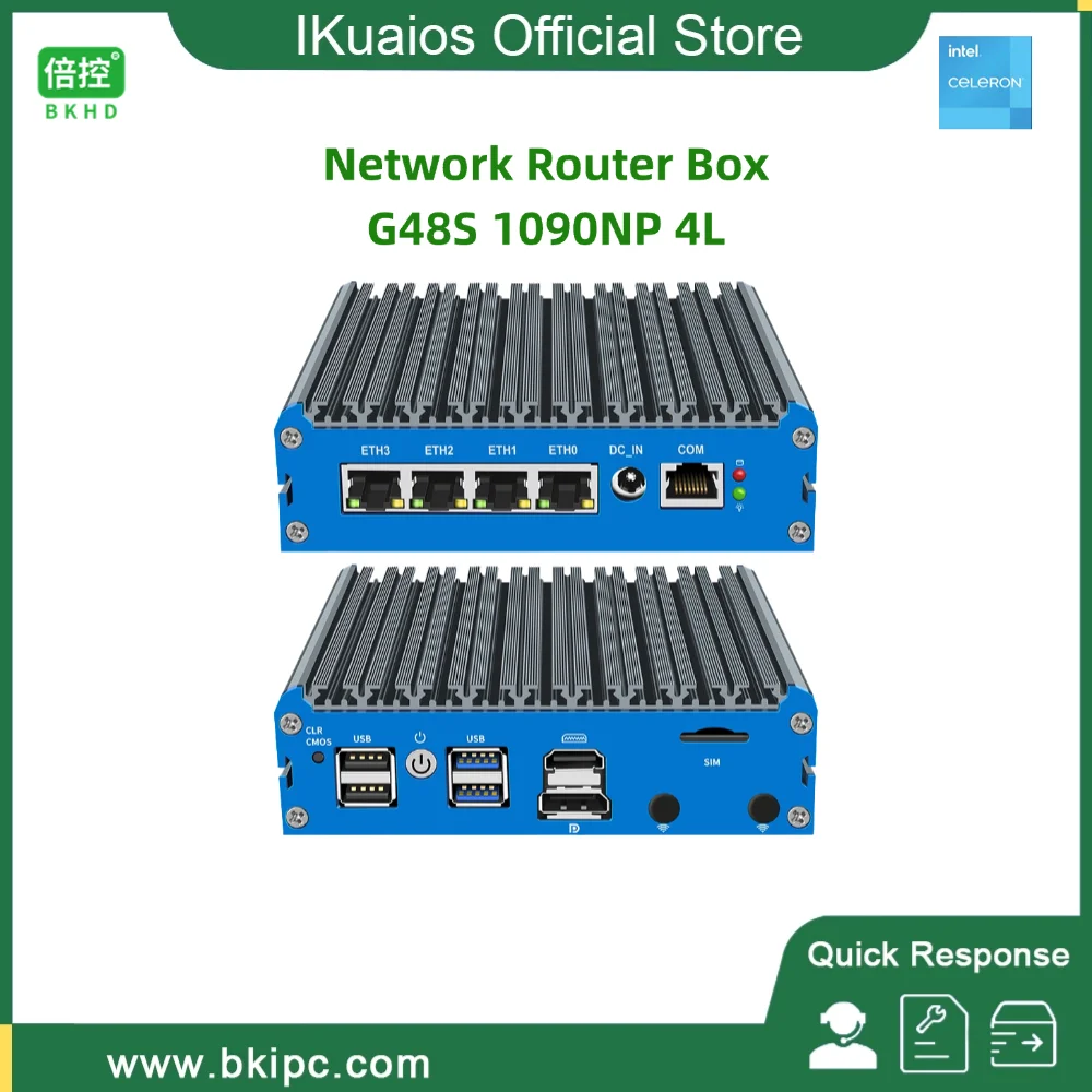 IKuaiOS Mini-PCs G48S 4-Port 2,5 G Intel i226 Celeron CPU Lüfterlos kompatibel Pfsense OPNsense Proxmox ESXi SD-WAN VLAN VPN 1090NP