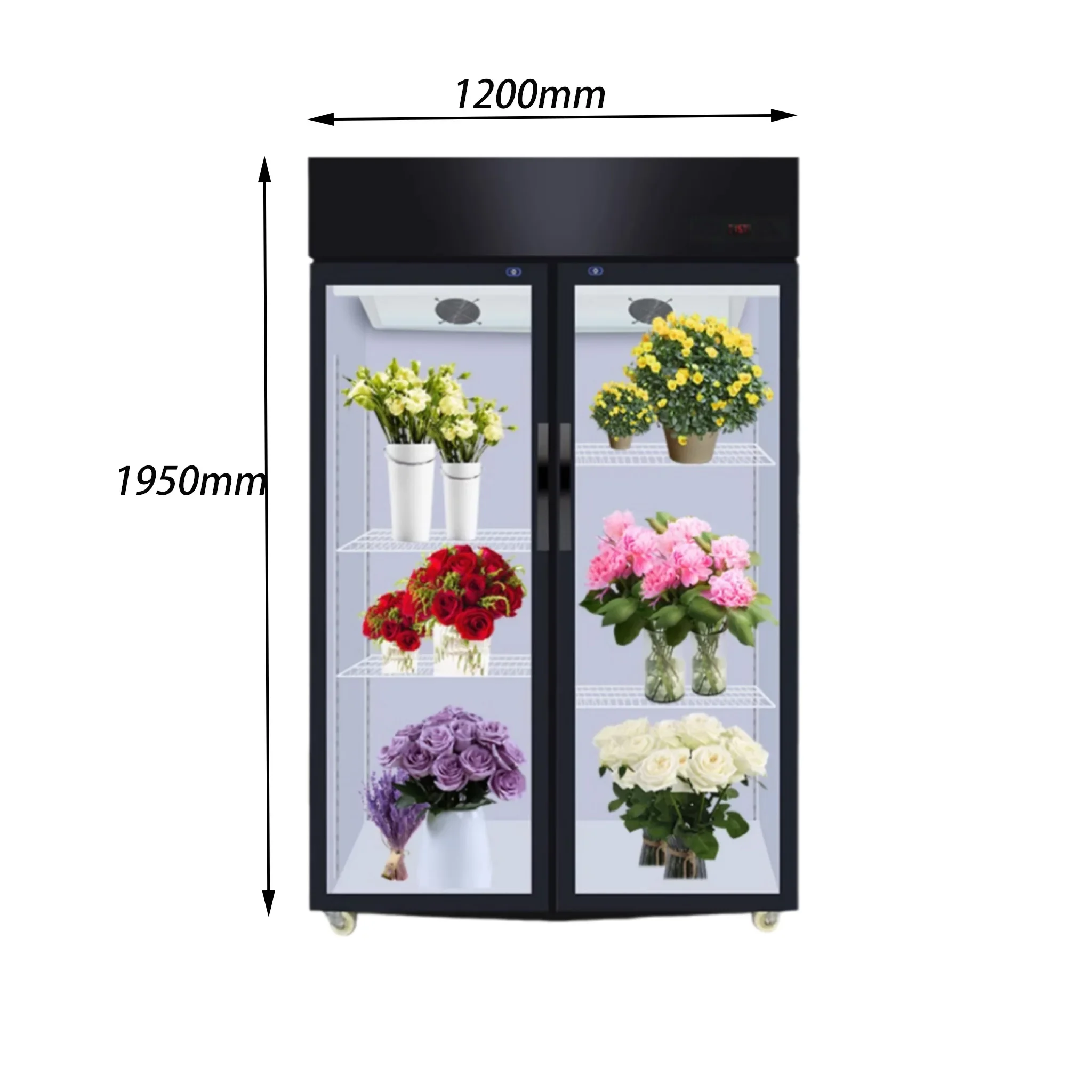 High Quality Commercial Refrigerators Fresh Flower Glass Door Display Fridge