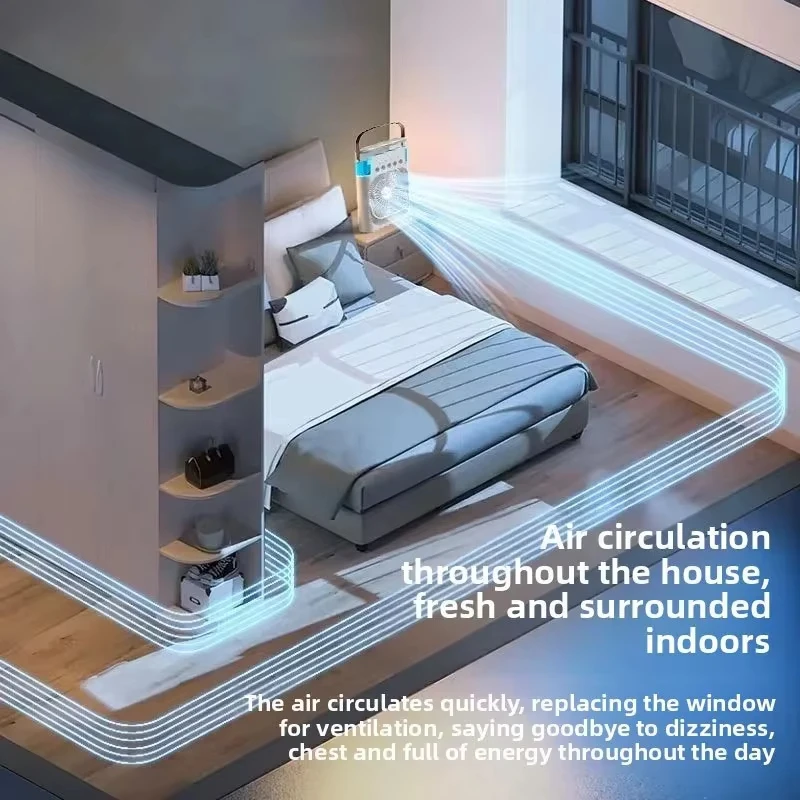 Xiaomi Fan Air Conditioner Household 3in1 Mini Air Cooler Led Night Light Portable Humidifier Air Adjustment Fan Office Home Fan view 2