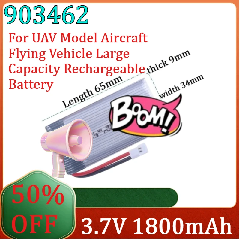 

For UAV Model Aircraft Flying Vehicle Large Capacity Rechargeable Battery New Polymer Lithium Battery 1800mAh 3.7V