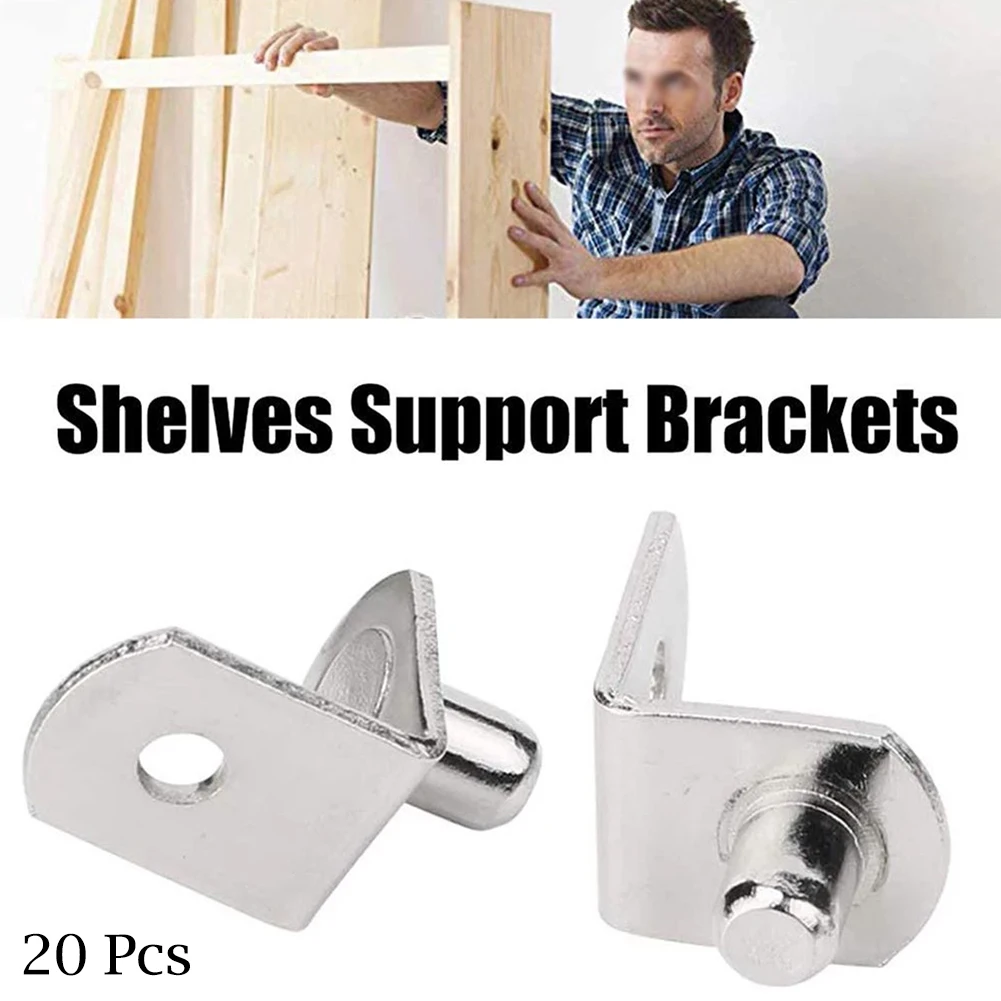 20Pcs Shelf Brackets Support Studs Pegs Pin Shelves Seperator Fixed Cabinet Cupboard Furniture Shelf Wall Mount Bracket Holder