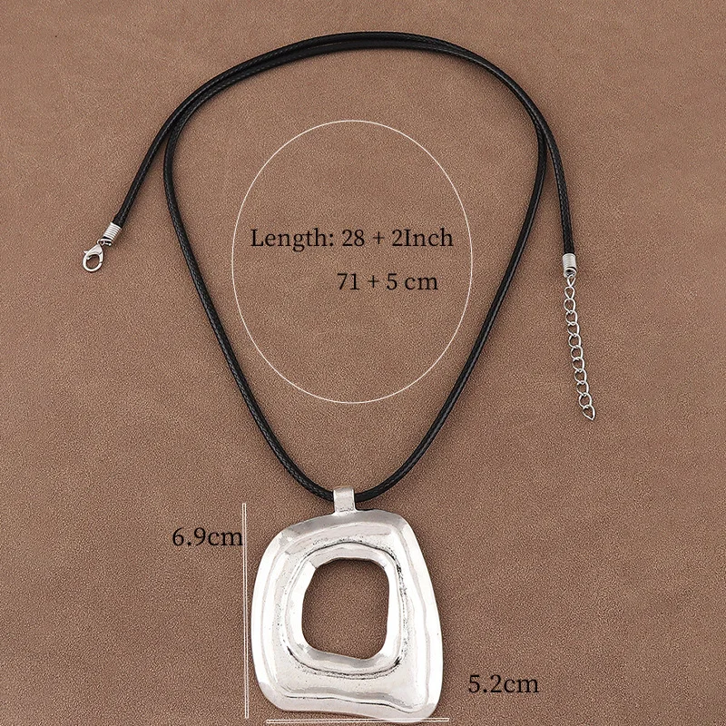 1 × التبتية الفضة اللون زهرة كبيرة/مستديرة/القلب تصميم قلادة طويلة الشمع حبل سلسلة قلادة ، بوهيميا القبلية نمط المجوهرات