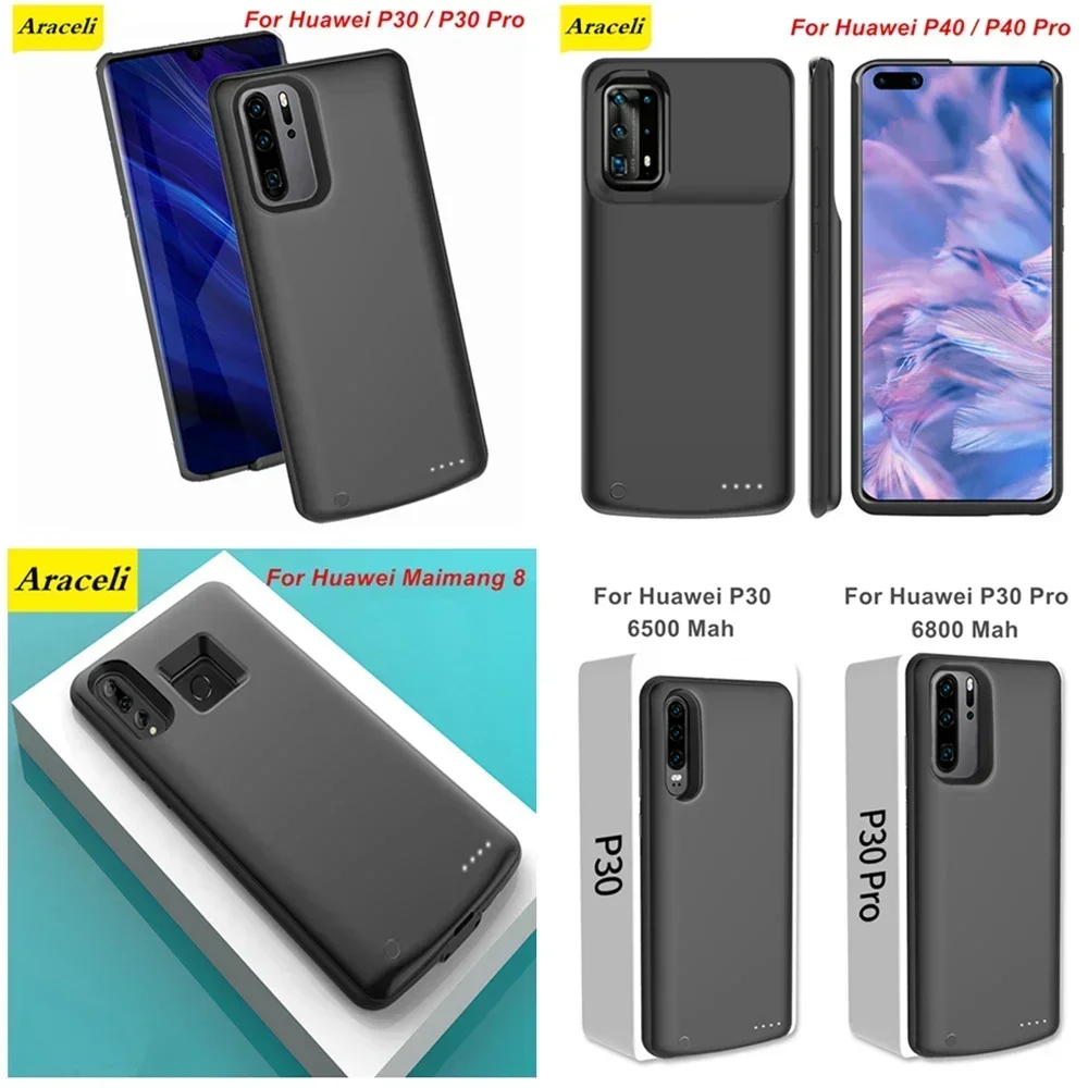 6800mah capa de telefone para huawei p30 pro p40 p40 pro maimang 8 caso bateria carregador casos banco para huawei p30 caso energia
