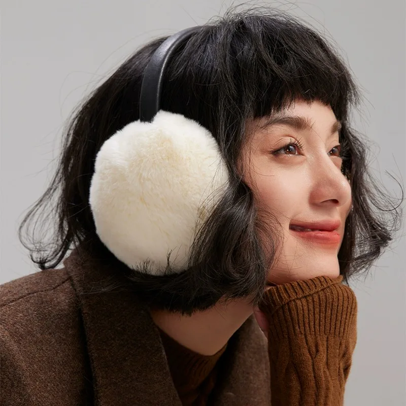 New Winter Women Warm Luxury Faux Fur Earmuff Outdoors Fashion Fluffy Earmuffs Girl's Simple Ear Cover for Winter 2025