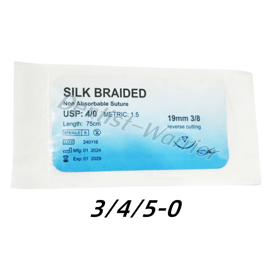 Nylon/Silk Dental Surgical Suture Braided Needled Monofilam Train Test Metric 2/1/1.5 Practise Reverse