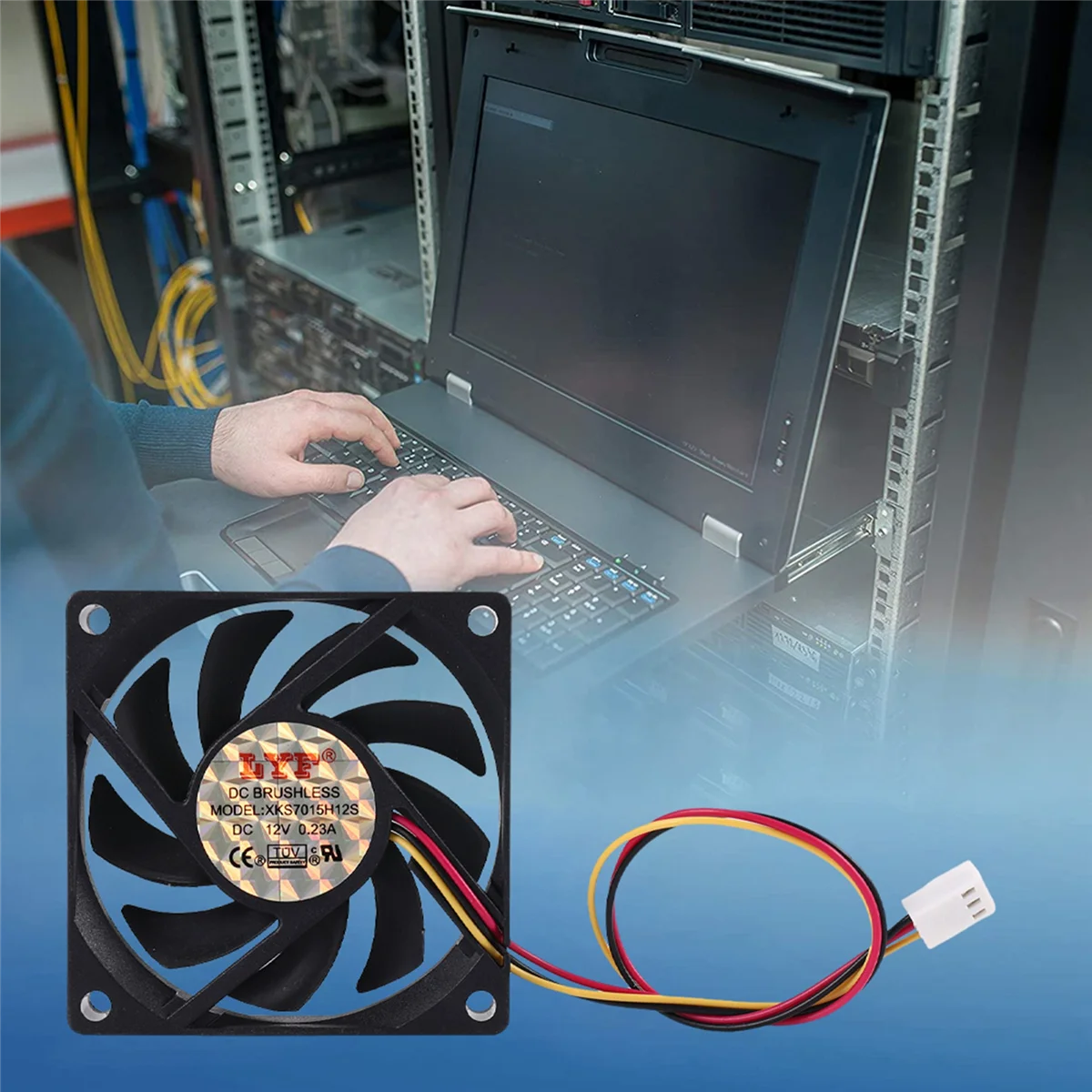 Internal 12V 3 Pin CPU Fan Cooler Fan for PC 70x70x15mm