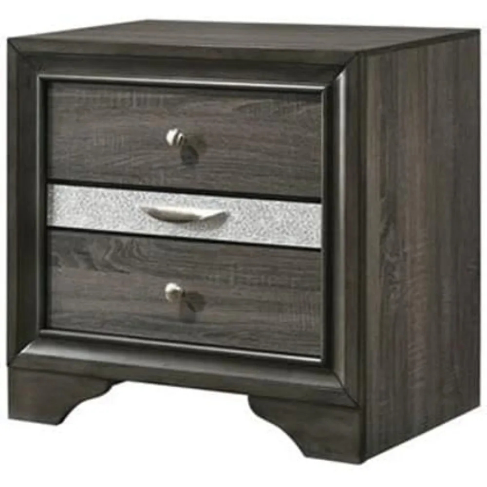 Gray Contemporary Bedside Table