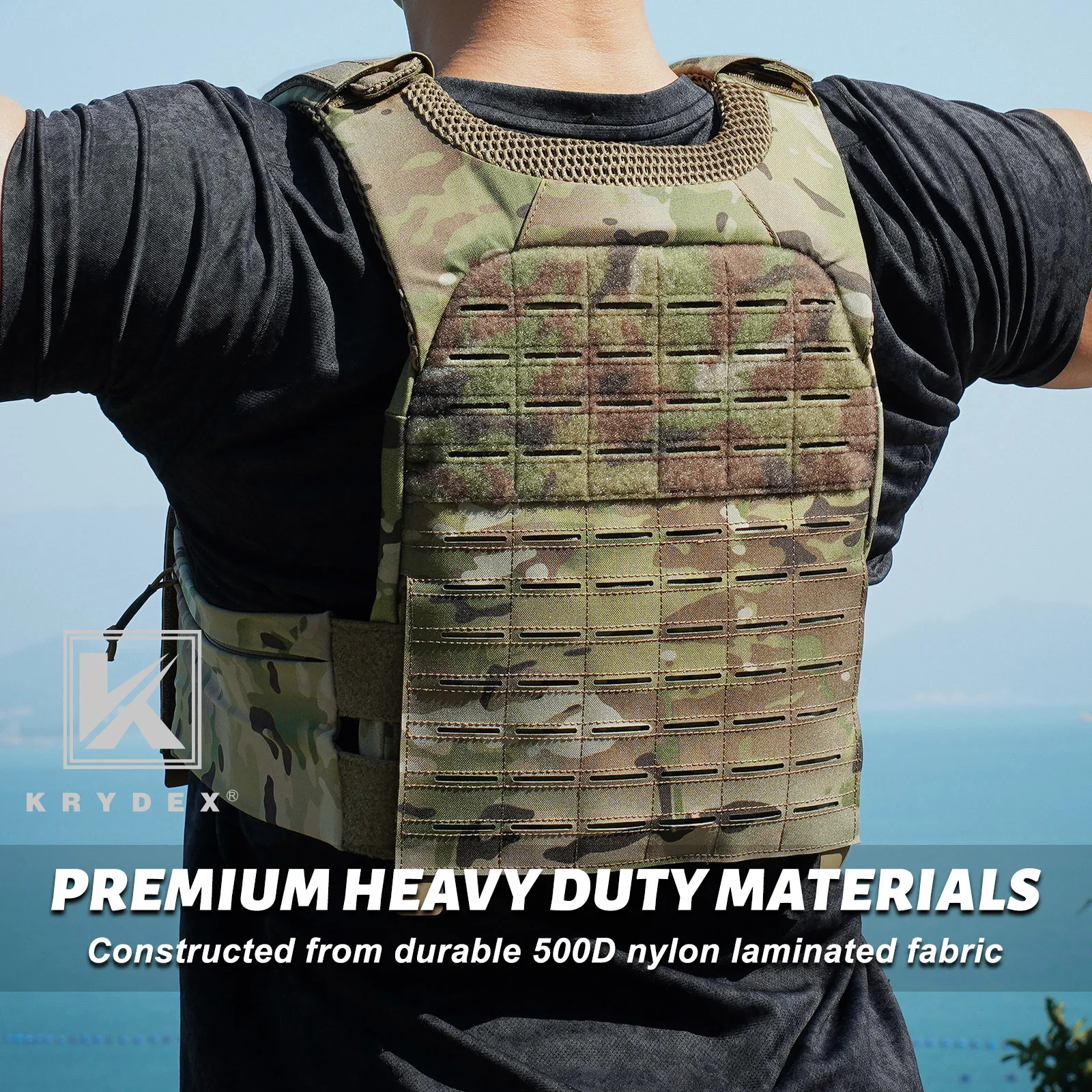 KRYDEX Laser MOLLE Tactical 30KG Trainer Training Weighted Men Vest Plate Carrier For Outdoor Hunting Combat Protective Vest