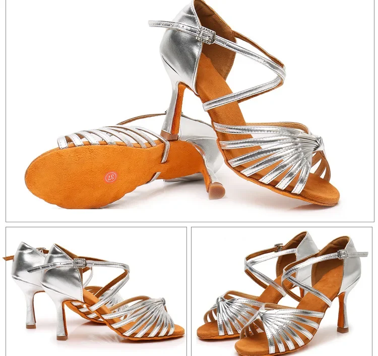 Professionelle Lateinamerikanische Ballschuhe für Damen, 7,5 cm hohe Absätze, weiche Wildledersohlen, Standard-Tanzschuhe für Übungen und Auftritte. – Detail 2
