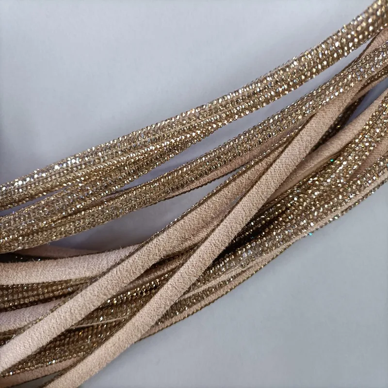 10-50Yard Half Round Crystal Diamond Rhinestone Rope Cotton Drawstring Cord for Sandals Shoes Hat DIY 4/6/9mm