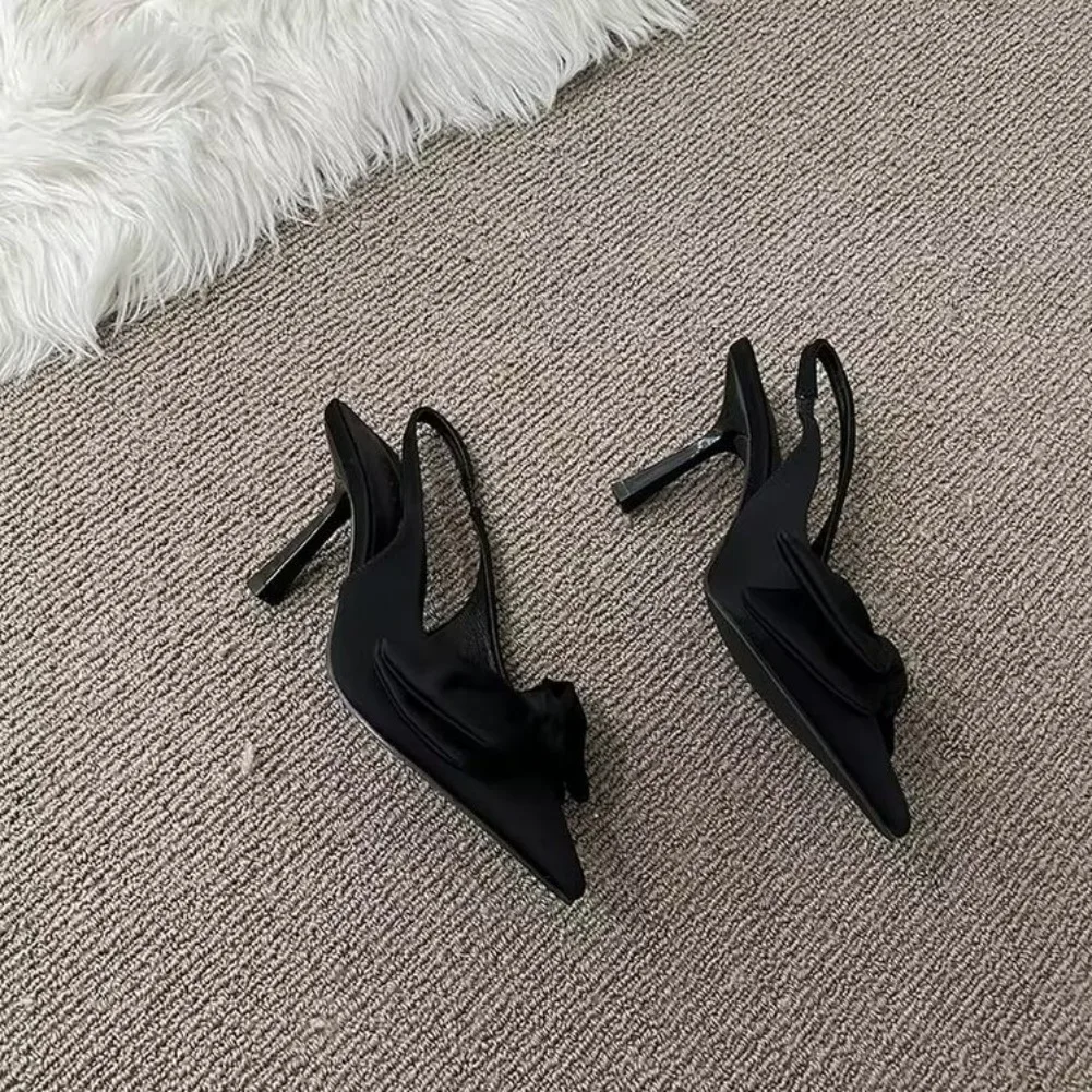 2026 Damenschuhe Sommer Neu Schmetterlingsknoten Damen Slingback High Heels Sexy Kleid Schuhe Dünner Absatz Spitze Zehe Damen High Heels Pumps – Detail 4