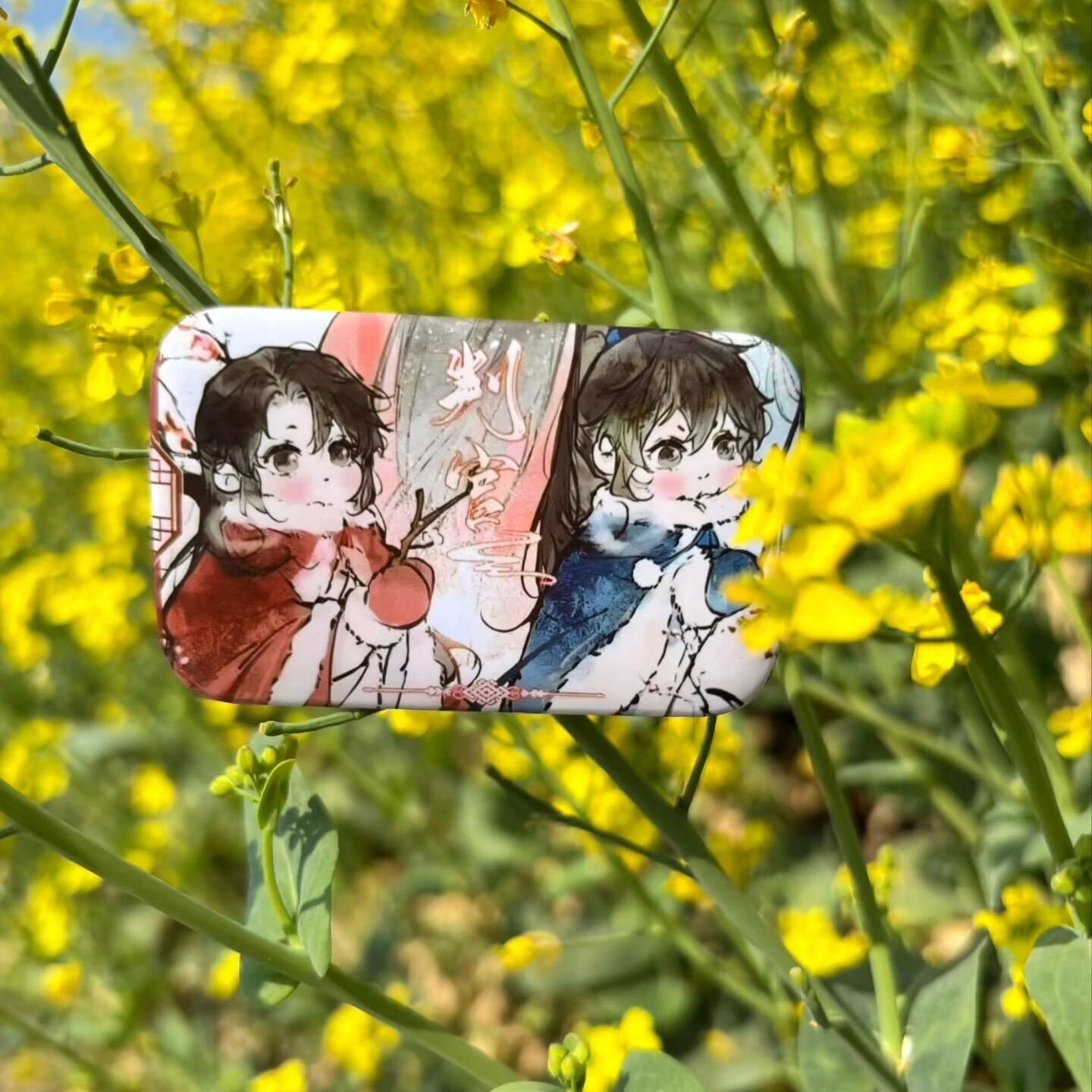 "판사" Gu Zi Ba Ji "Wen Shi Chen Bu" 2인용 사각 배지 양철 자체 제작 고품질 외관 선물