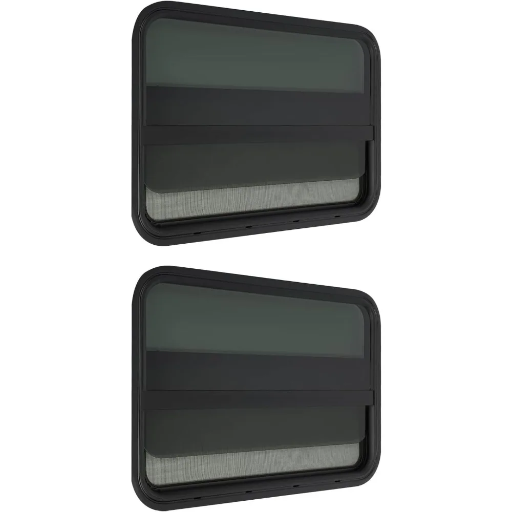 نافذة RV منزلق عمودي 30 وات × 20 ساعة مع حلقات زخرفة لمقطورة التخييم، بديل مناسب 0.12-0.24 #5