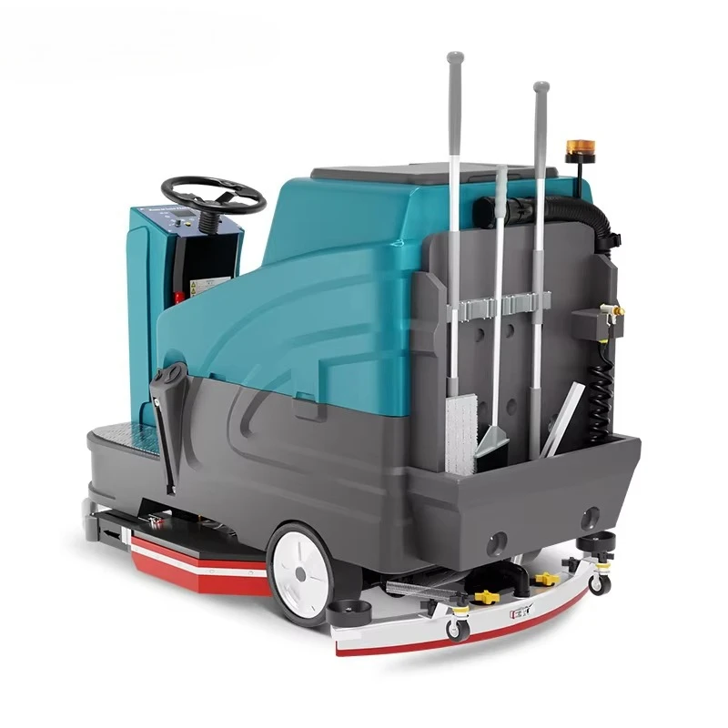 Double 16 Inch Brush Floor Scrubber Dryer Auto Driving Ride-on for Industrial Commercial Use