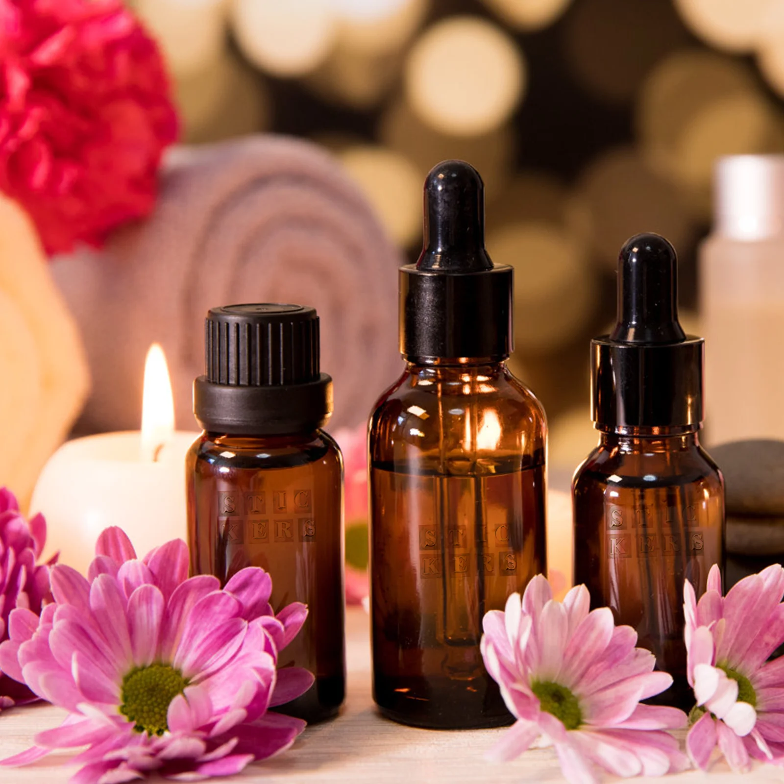 

10Pcs Essential Oil Bottles Labels Golden Letters Self Adhesive Stickers Tags for Organizing and Identifying Bottles