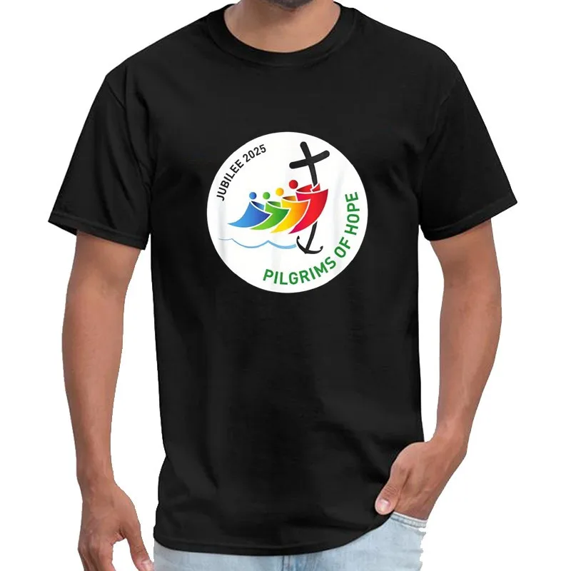 Fit Crew كم كاجوال لجميع المواسم، رقبة، 2025 Charity Pilgrim Hope Celebration S-XXXL، تي شيرت جرافيك قطن، مريح قابل للغسل،