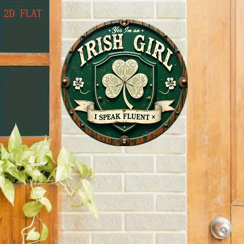 2D Flat - 【2D Flat】 2D Flat - [2D Flat] 1pc 2D Flat Printing Metal Iron Sign 7.87X7.87inch, 1pc Irish Shield & Penalara Mountain