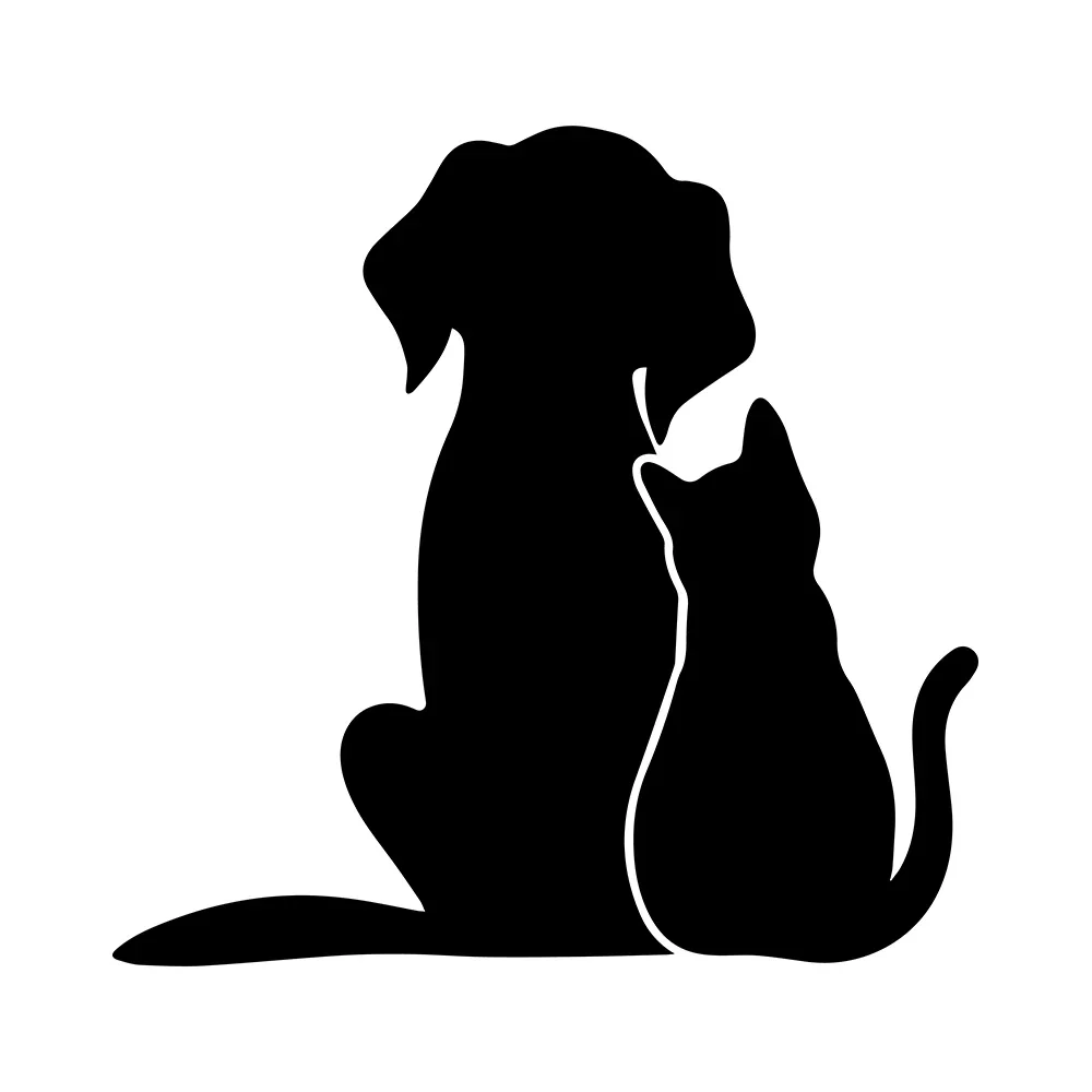 Waterproof Cat and Dog Car Sticker 15x14CM Vinyl Decal Cartoon Friends Design for Auto Motorcycle