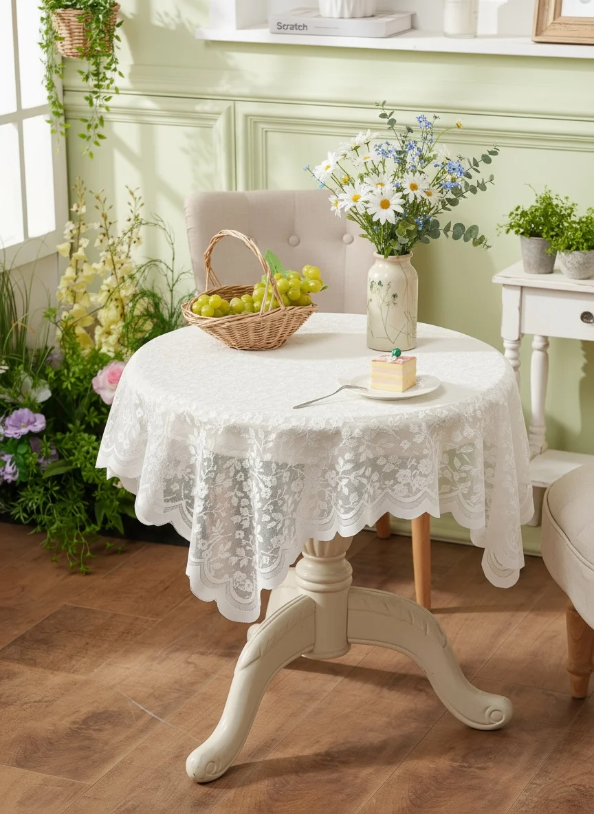 Universal Lace Microwave Oven Printer Dust Cover Home Bedside Table Simple Decorative Cloth Tea Table Cover Home Decor